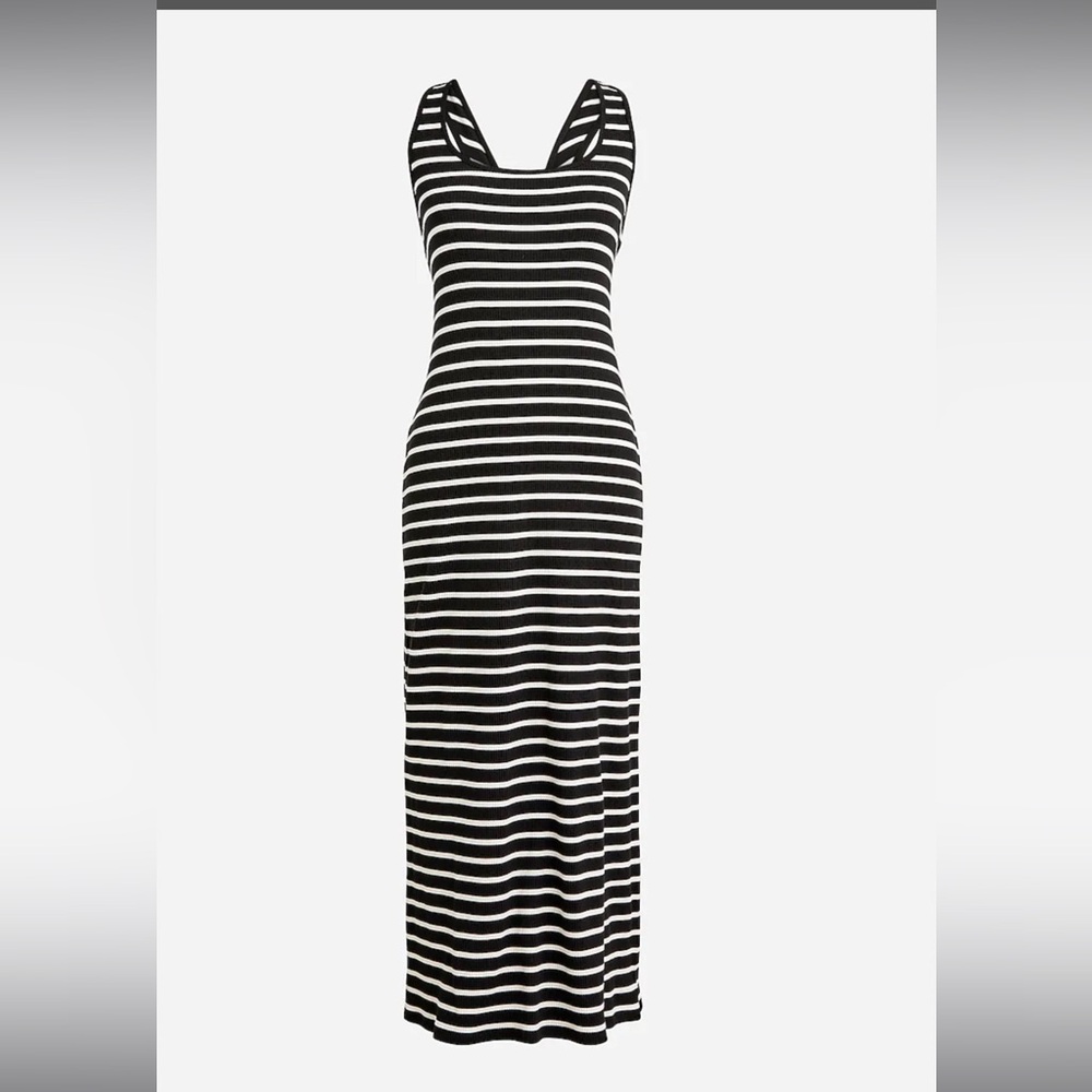 J crew Cross back midi dress in striped vintage rib size Small